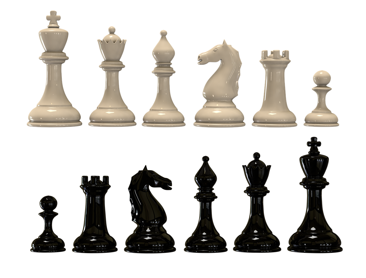 chess pieces lined up in a row alternating black and white and types of pieces - optimize talent "where do they go"
